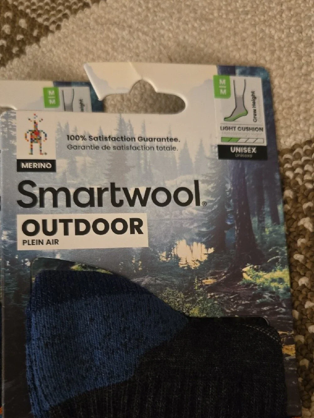 Smartwool Outdoor Crew Socks in Blue and Black (5-Pack)